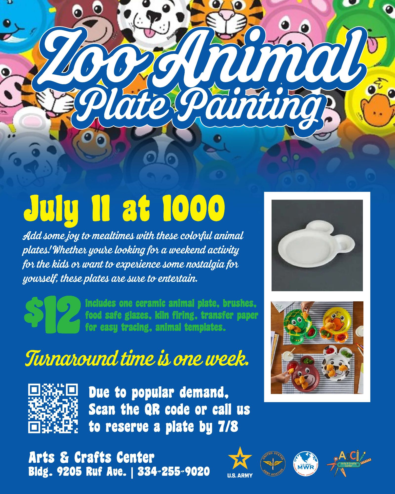 Zoo Animal Plate Painting - July