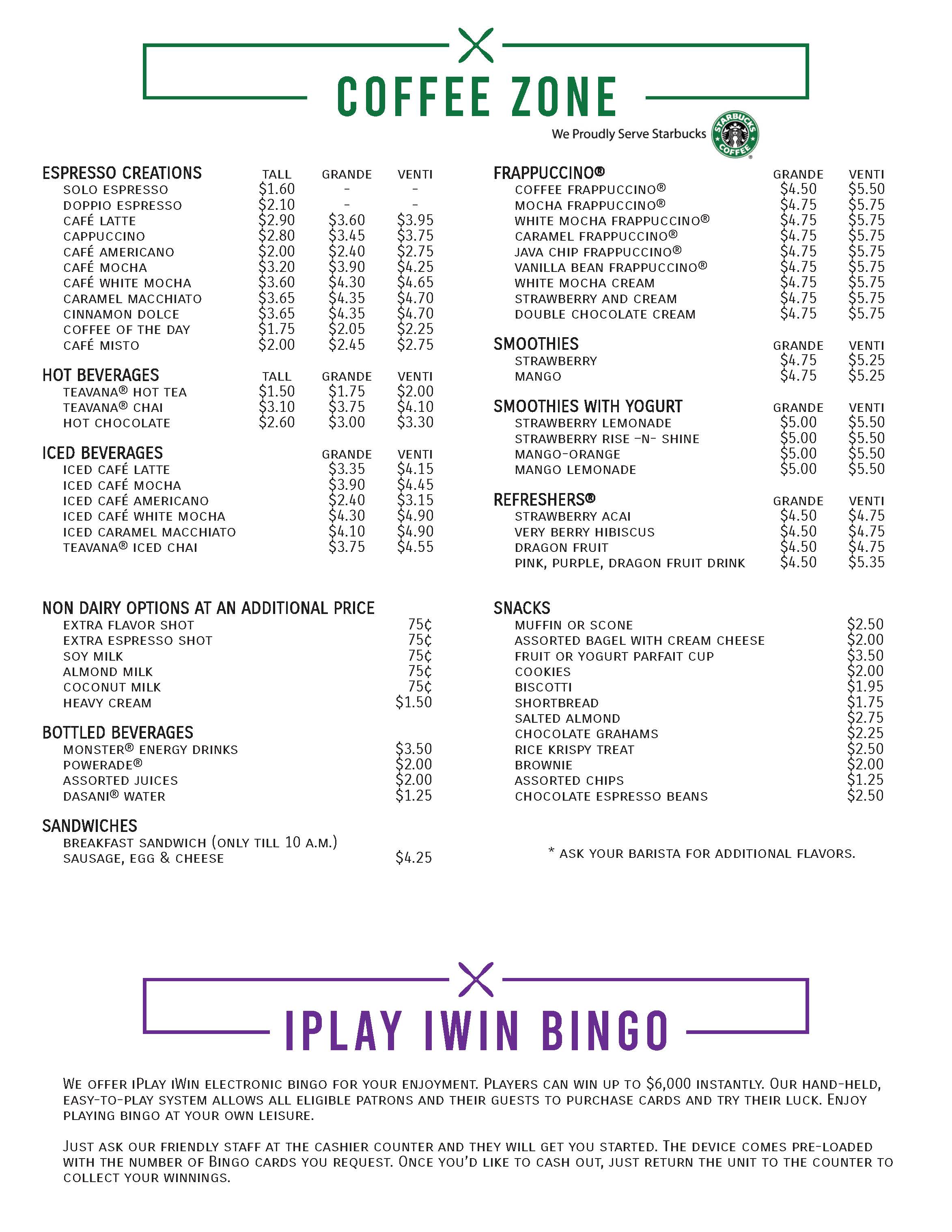 The Landing Zone Menu Ft. Rucker US Army MWR